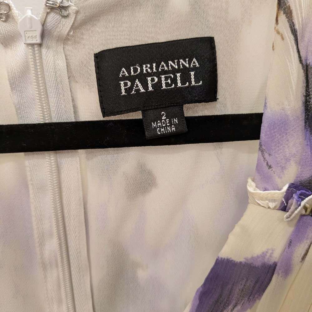 Adrianna Papell Purple and Brown Abstract Party Dress - Picture 5 of 6